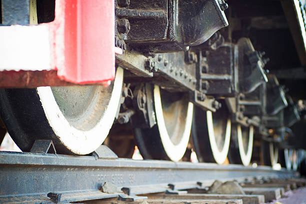istock Old locomotive wheels 500399922