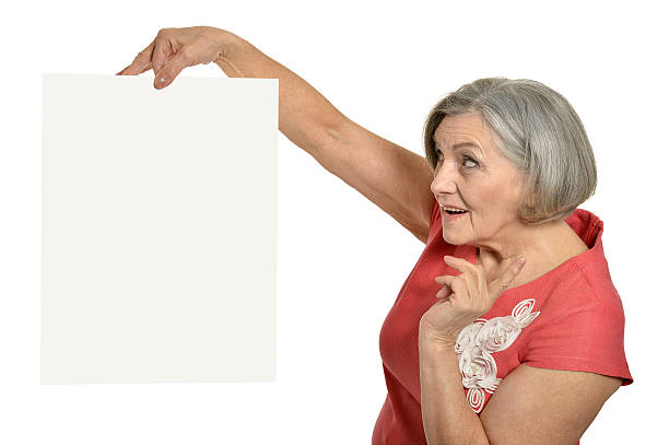 istock Senior woman with  blank 500400212