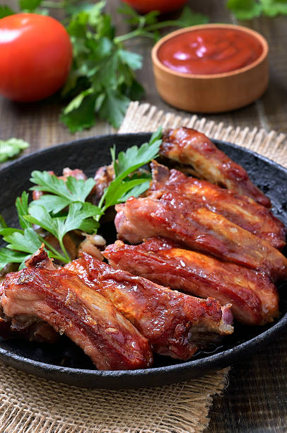 istock Barbecue pork ribs in frying pan 500401146