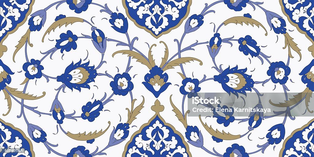 Traditional  Arabic ornament seamless for your design. Vector.  Background Traditional Arabic  ornament seamless. Floral Ornamental pattern. Iznik .Vector.  Background 2015 stock vector