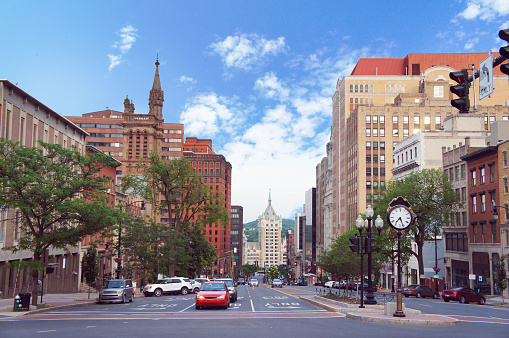 Albany, Nueva York, la capital del estado, vista a la calle photo