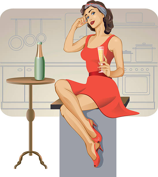 48 Women Drinking Wine In Kitchen Illustrations & Clip Art - iStock |  Storm, Mums and kids in park, Fashionable friends