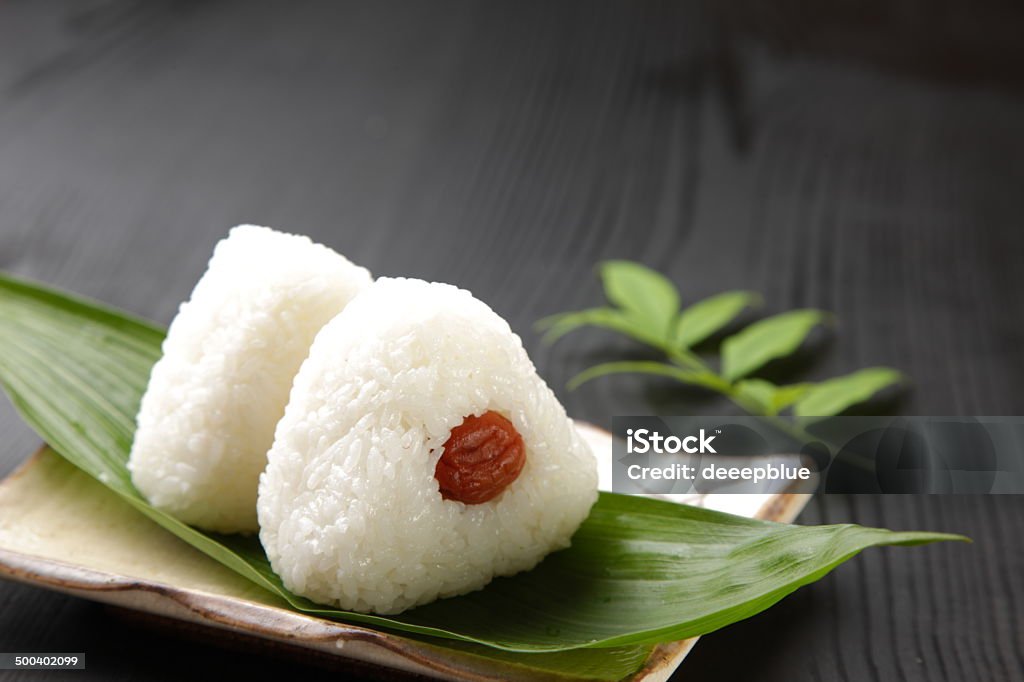 Japanese rice ball "onigiri" close up shot of typical Japanese food Rice Ball Stock Photo