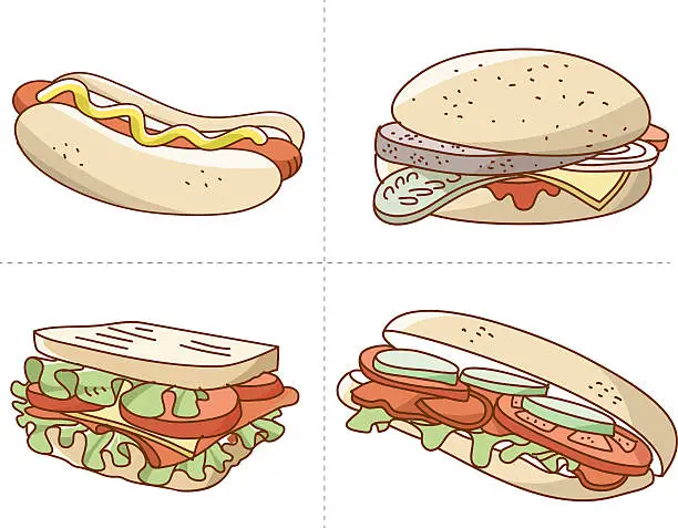 Vector illustration of hand drawn fast food vector