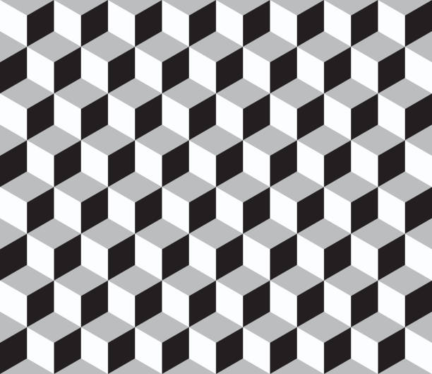 abstrakte geometrische nahtlose muster mit 3d würfel - backgrounds effortless wallpaper repetition stock-grafiken, -clipart, -cartoons und -symbole