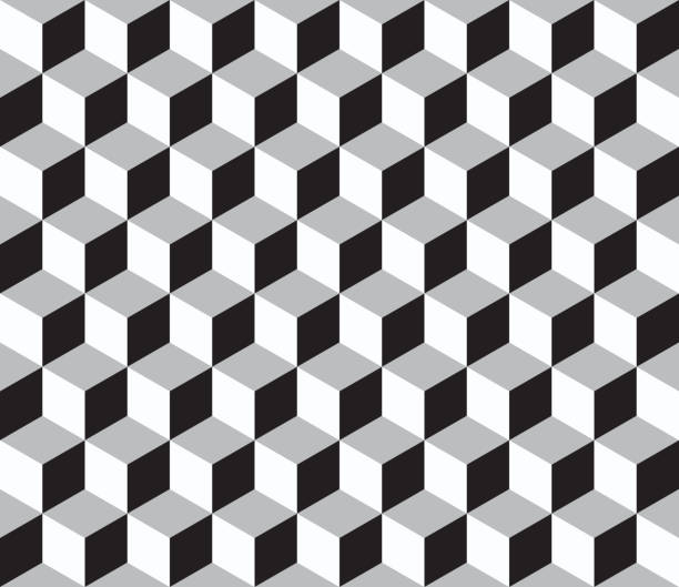 Abstract geometric seamless pattern with 3d cubes Vector Abstract geometric seamless pattern with 3d cubes minecraft floor patterns stock illustrations