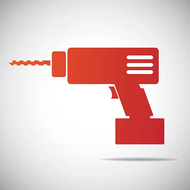 Vector illustration of screwdriver or drill