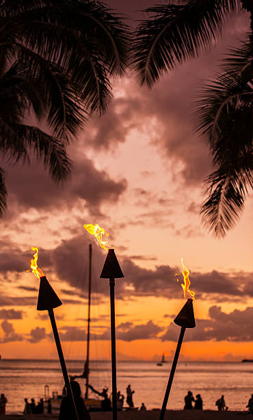 istock Torch Lighting in Waikiki on Sunset 500409237