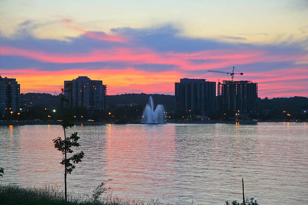 Sunset over Barrie, Ontario, Canada