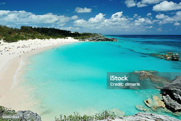 Pink Beach In Bermuda Islands Stock Photo - Download Image Now - Bermuda, Beach, Coastline