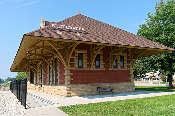 Historic Depot in Whitewater stock photo