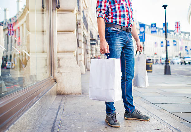 istock Young man shopping in the city 500424426
