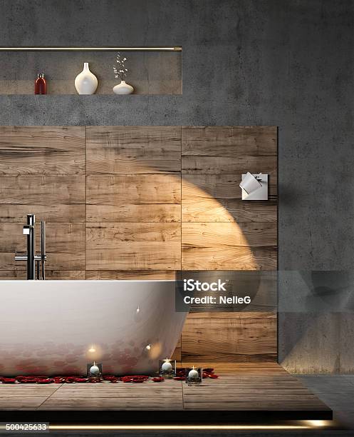 Modern Bathroom Interior Stock Photo - Download Image Now - Bathtub, Domestic Bathroom, Indoors