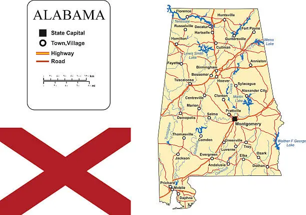 Vector illustration of State of Alabama