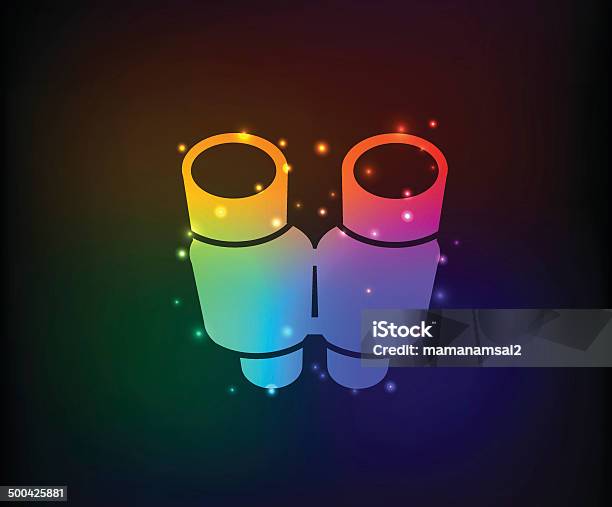 Binocular Symbolrainbow Vector Stock Illustration - Download Image Now - Abstract, Binoculars, Digitally Generated Image