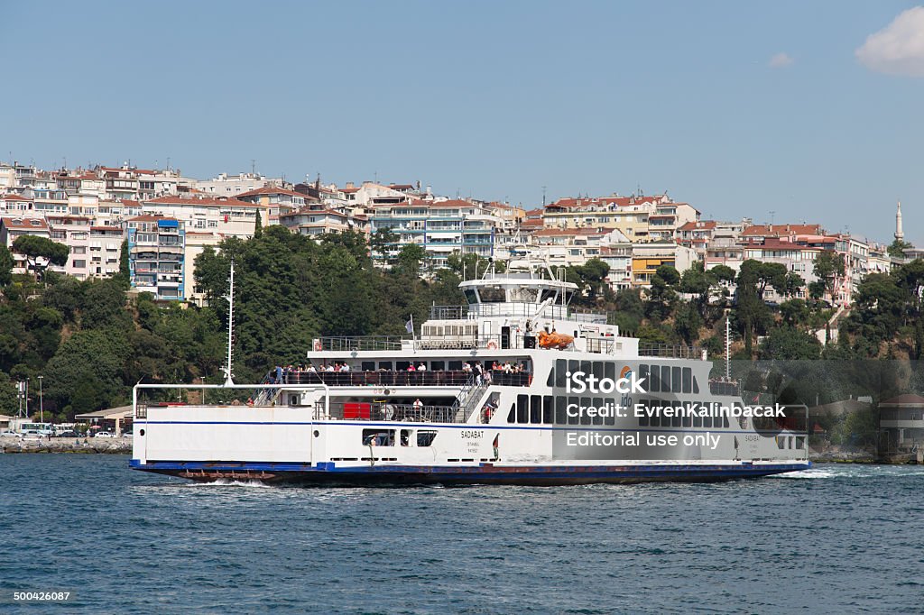 Ferry Istanbul, Turkey - June 22, 2014: Istanbul Deniz Otobusleri ferry passing from Asian to European side of Istanbul.  Bosphorus Stock Photo