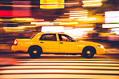 Yellow cab traffic in Times Square