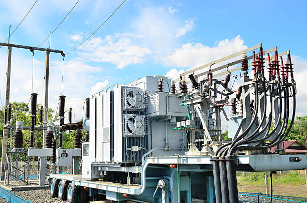 istock Electrical power transformer in substation 500427910
