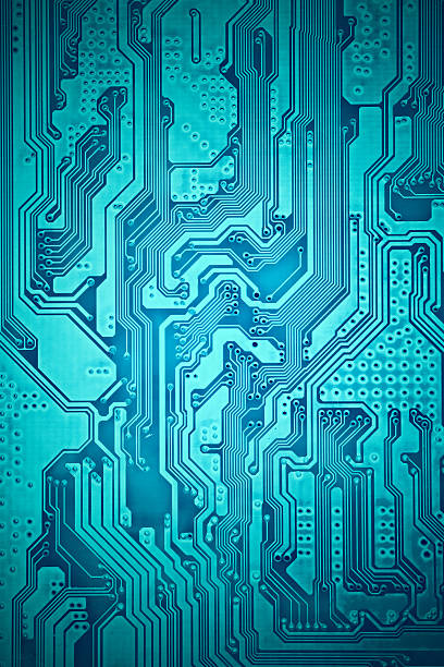 azul computador circuito electrónico. utilização de fundo ou textura - circuit board abstract boarding technology imagens e fotografias de stock