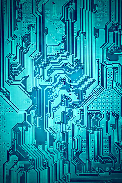 blue computer электронной цепи. использовать для фона или текстуры - circuit board abstract boarding technology стоковые фото и изображения