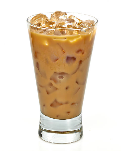 Iced coffee in high glass Iced coffee in high glass with clipping path iced coffee stock pictures, royalty-free photos & images