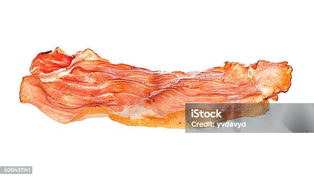 Bacon Isolated Stock Photo - Download Image Now - Appetizer, Bacon, Breakfast