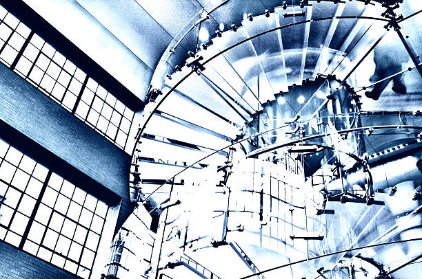 istock Glass Staircase, Blue Toned, NYC. 500432933