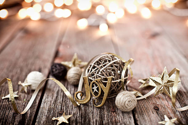 istock Environmentally Friendly Christmas Decorations on Old Wood Background 500434050