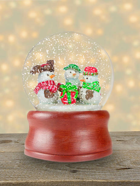 istock Christmas snow globe on wooden background 500434746