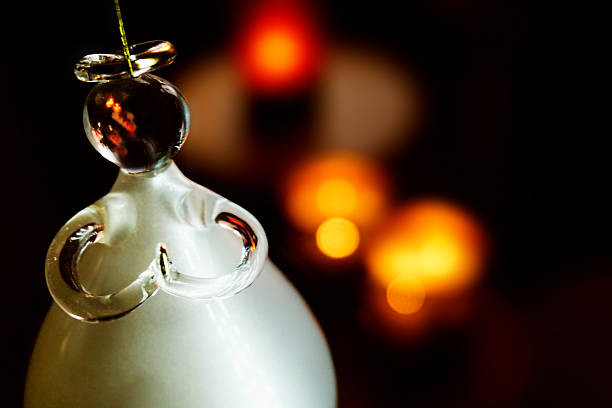istock White Christmas Angel Against Blur Lights 500435058