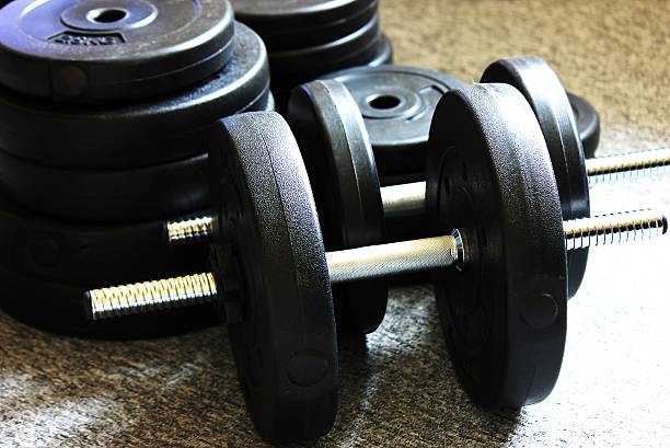 istock Pair of Dumbbells and Weights 500440929
