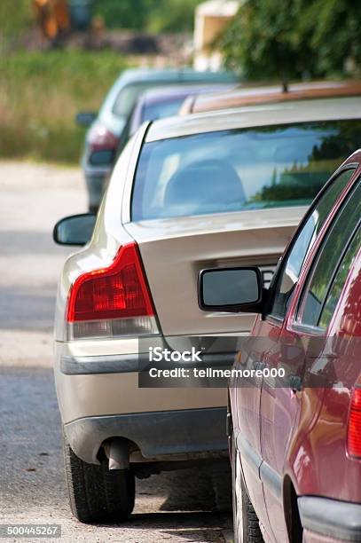 Line Of Cars Stock Photo - Download Image Now - Automobile Industry, Backgrounds, Bumper