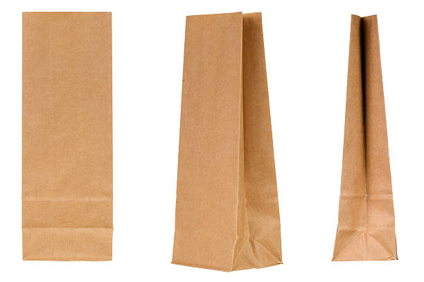 istock Blank paper bag set isolated on white background 500447981
