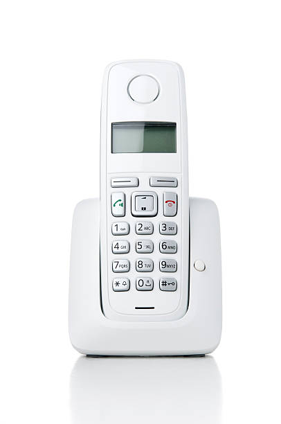 ワイヤレスフォンを白背景 - telephone receiver ストックフォトと画像