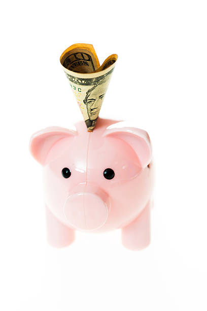 istock Piggy bank with currency 500452124