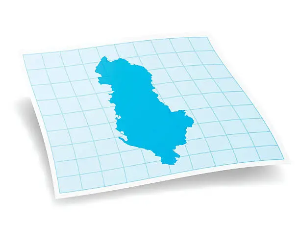 Vector illustration of Albania Map isolated on white Background