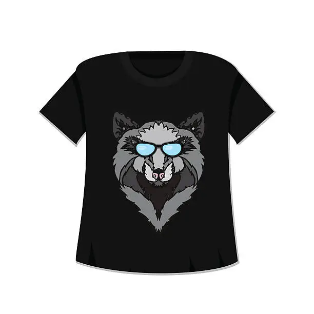 Vector illustration of Wild wolf t-shirt