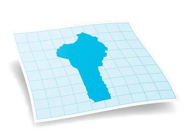 Vector illustration of Benin Map isolated on white Background