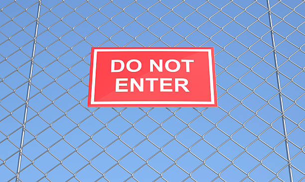 Do not Enter Sign on a Wire Mesh stock photo