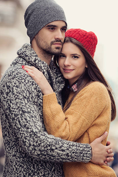 istock Happy young couple closeup potrait 500457122