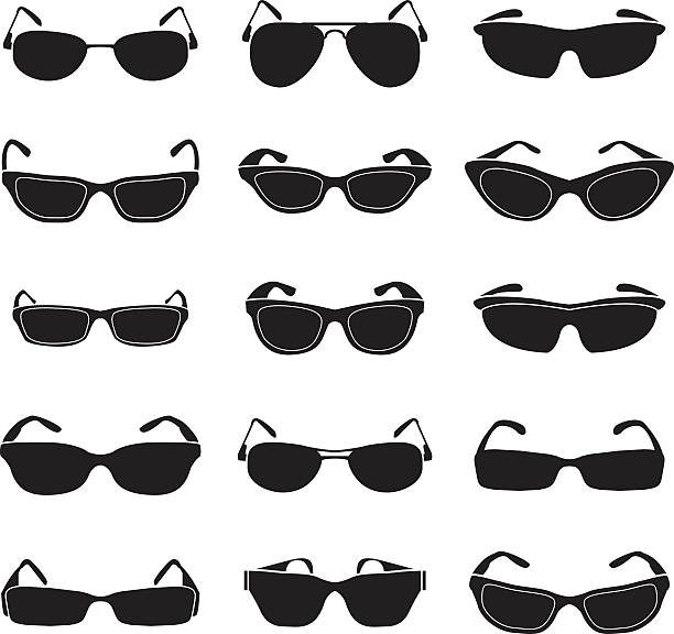 солнцезащитные очки набор - sun protection glasses glass stock illustrations