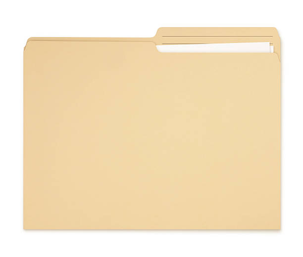 manila folder with papers - akte envelop stockfoto's en -beelden
