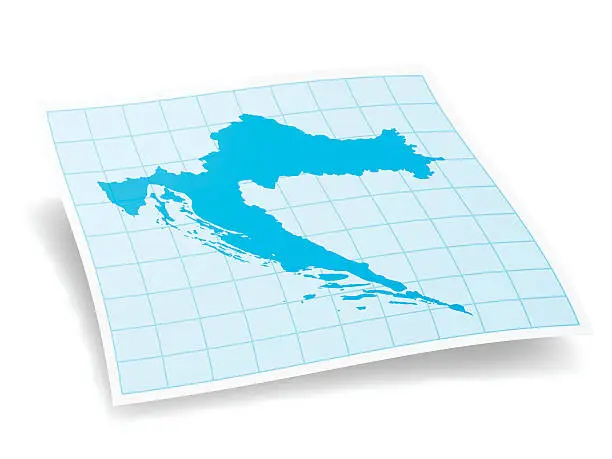 Vector illustration of Croatia Map isolated on white Background