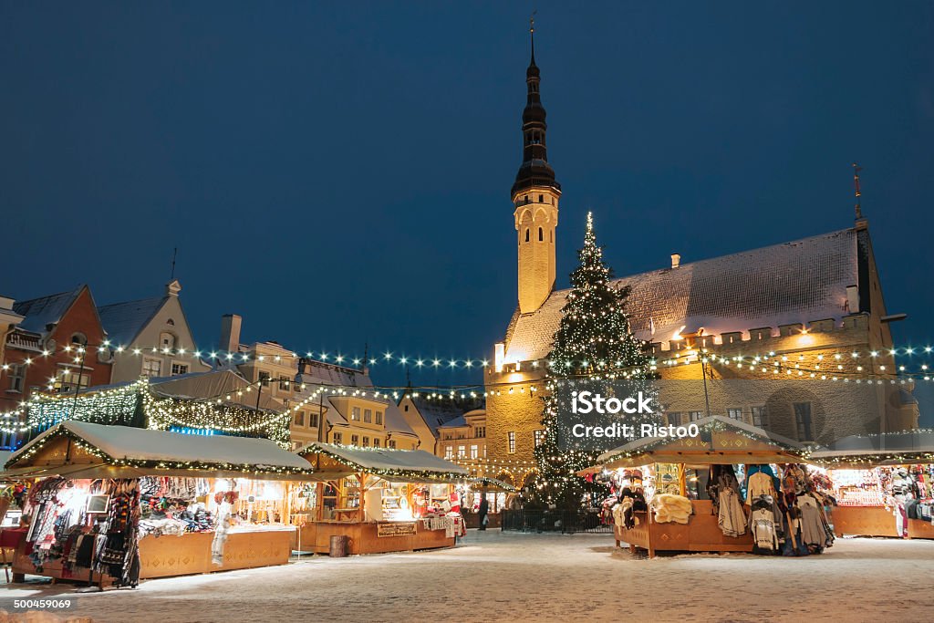 Christmas market in Tallinn, Estonia Christmas market at town hall square in the Old Town of Tallinn, Estonia Tallinn Stock Photo