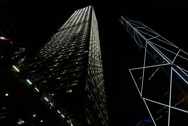 istock Sky Scrapers at night showing fascinating patterns. 500459275