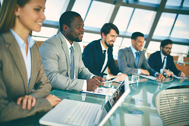 istock Row of business students 500459299