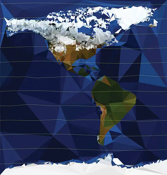 Vector illustration of the americas - low poly