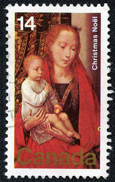 istock Canada stamp shows Painting Virgin and Child 500459835
