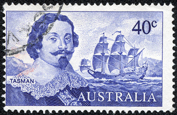 australia pieczęć, holenderski merchant janszoon abel tasman - canceled collection correspondence history zdjęcia i obrazy z banku zdjęć