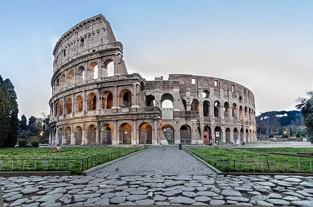 Colosseo's Detail at the evening. Colosseum (Roma, Rome. Italy)